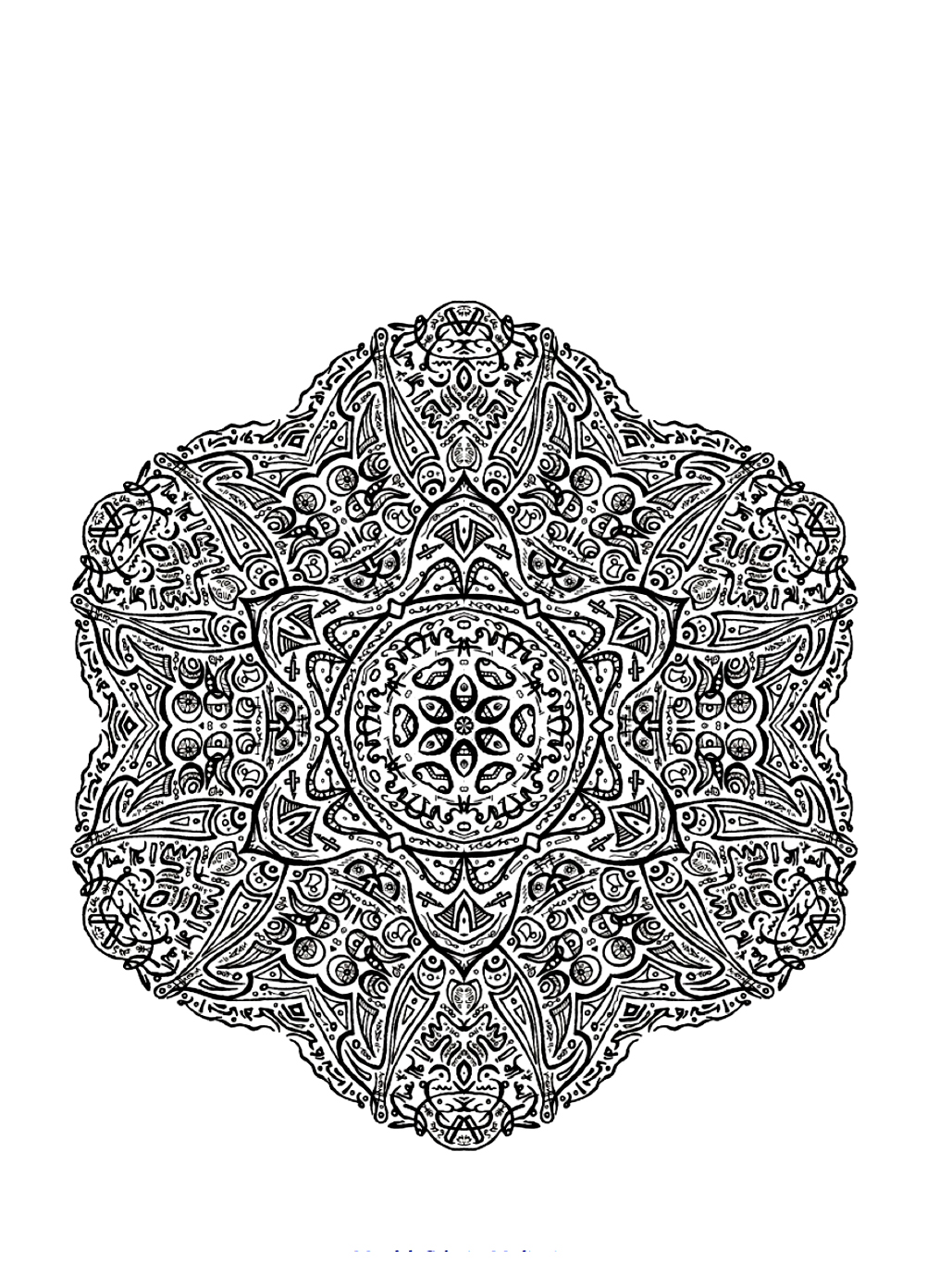 Lot of details insite this Mandala drawing forming a sort of flower